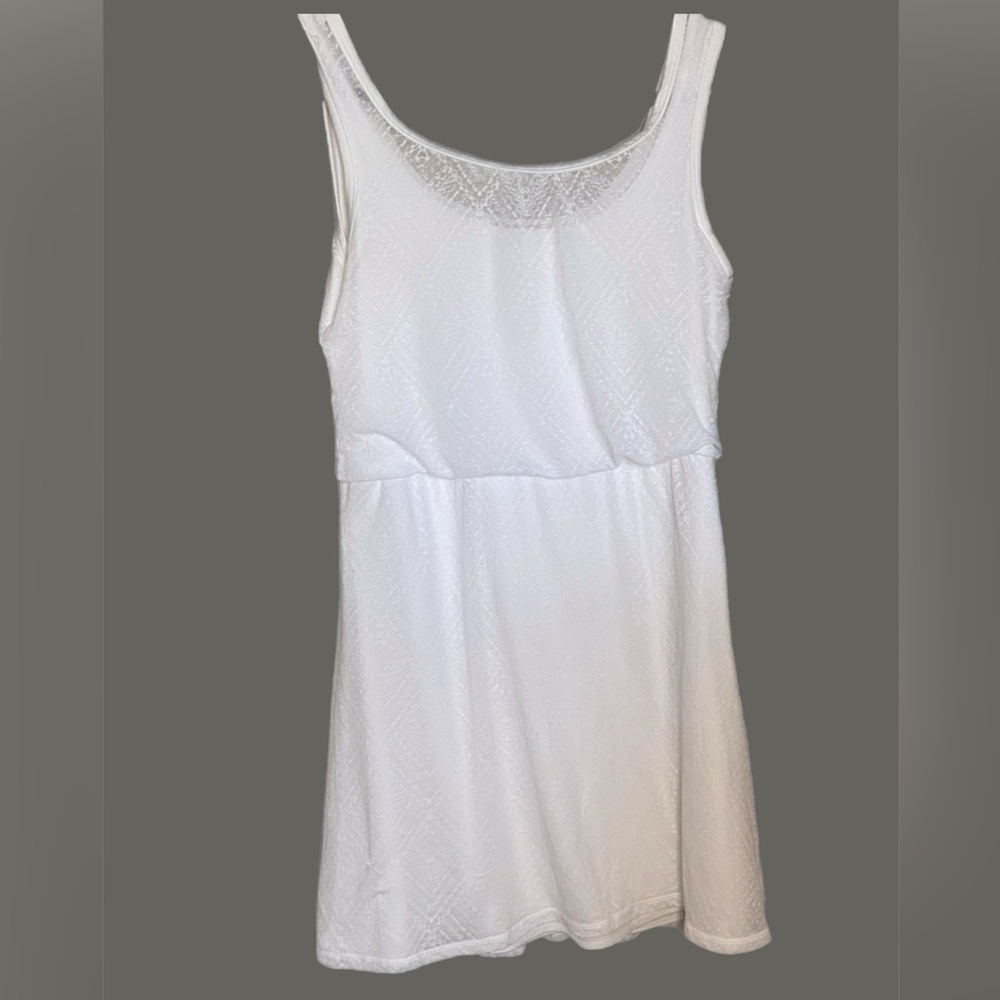 Prana White sleeveless knee length dress size Small